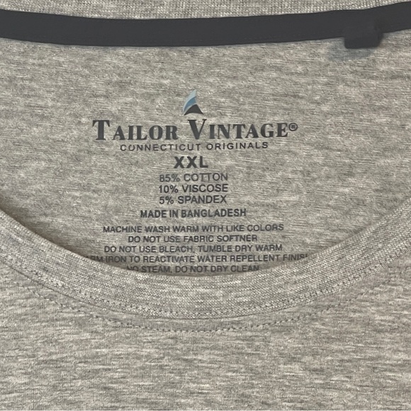 Men's Tailor Vintage Long Sleeve T-Shirt Grey XXL - Picture 3 of 4